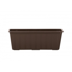 Правоъгълна, външна саксия за цветя - Агро - 50 см - Кафява - 