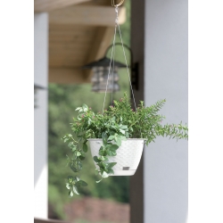 Vaso da fiori sospeso con piattino - Ratolla - 22 cm - Mocca - 