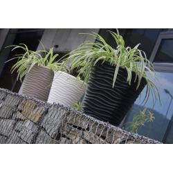 Kerek virágcserép - Hullám - 30 cm - Mocca - 