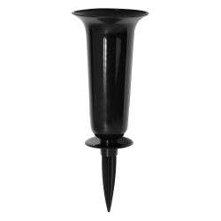"Dama" cemetery vase on a stake - black