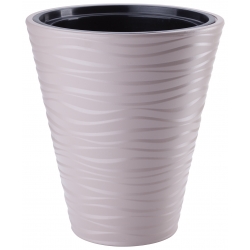 گلدان گرد ، مقاوم به یخ زدگی "صحرا" - 30 سانتی متر - خاکستری-بژ - 