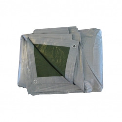 Tarpaulin, tarp cover 6 x 12 m - silver-green