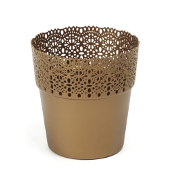 "Bella" mesh grytehus med en blonderlignende etterbehandling - 17 cm - gylden - 