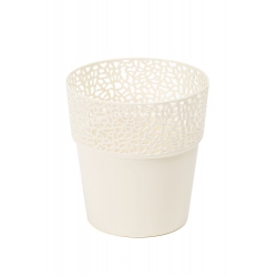 Сетчатый корпус "Rosa" с кружевной отделкой - 13 см - кремово-белый - 
