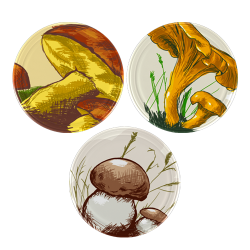 瓶のふた-きのこの絵のモチーフ-ø66 mm-10個 - 