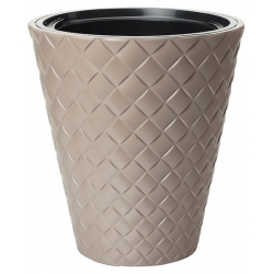 एक सम्मिलित के साथ "मकाटा" गोल बागान - 40 सेमी - ग्रे-बेज - 