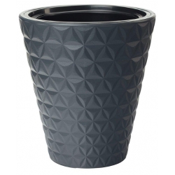 "विराम" एक डालने के साथ राउंड प्लांट पॉट - 40 सेमी - एन्थ्रेसाइट-ग्रे - 