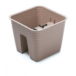 "Ratolla" กระถางต้นไม้สำหรับการติดตั้งบนราวและราว - 27 ซม. - มอคค่าสีน้ำตาล - 