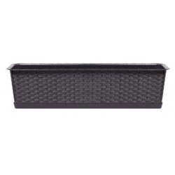 กล่อง "Ratolla" ระเบียงพร้อมถาด - 69 ซม. - สีน้ำตาลไหม้สีน้ำตาลเข้ม - 