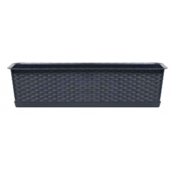 جعبه بالکن "Ratolla" با یک سینی - 39 سانتی متر - آنتراسیت-خاکستری - 