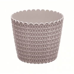 آنية نباتات دائرية تقليدية "Nitly" - 16 سم - بني موكا - 