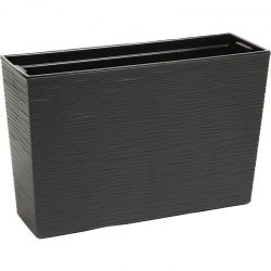 Fioriera / fioriera "Werbena" - 19 x 56 cm - cesellata, grigio grafite - 