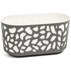 "ड्यूएट" बाइकोलोर लॉन्ग प्लैटर - 40 सेमी एन्थ्रेसाइट-ग्रे / क्रीमी-व्हाइट - 