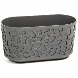 "ड्यूएट" बाइकोलोर लॉन्ग प्लैटर - 40 सेमी एन्थ्रेसाइट-ग्रे / एन्थ्रेसाइट-ग्रे - 