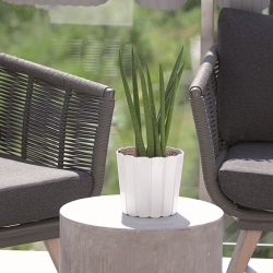 Pot tanaman bundar "Boardee Basic" - 16,5 cm - putih - 