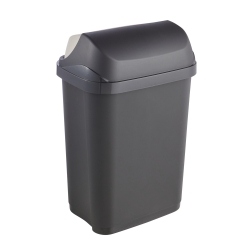 Poubelle Rasmus en graphite de 10 litres avec couvercle basculant - 