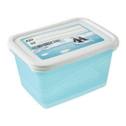 Sæt med 2 rektangulære fødevarebeholdere - Mia "Polar" - 2 liter - isblå - 