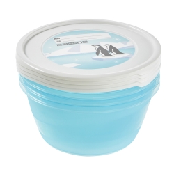 4つの丸い食品容器のセット-Mia "Polar"-1.75リットル-アイスブルー - 