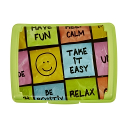 Contenitore per alimenti - Carla "Happy" - 17 x 13 cm - verde primavera - 
