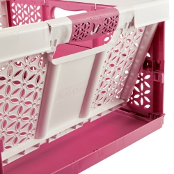 Rol putih 32-liter Lea putih yang dilipat dengan pemegang elastik lembut - 