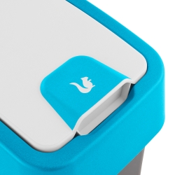 눌러서 열 수있는 뚜껑이있는 10 리터 블루 마그네 식 쓰레기통 - 