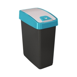 눌러서 열 수있는 뚜껑이있는 10 리터 블루 마그네 식 쓰레기통 - 