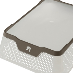 Cestello portaoggetti antiscivolo Jonas A5 grigio-marrone - 