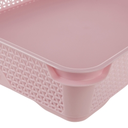 Cestino portaoggetti A4 rosa perla - 