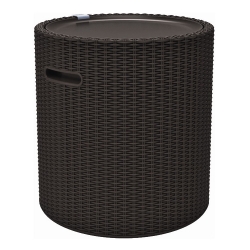 Trädgårdscocktailskåp med dryckeförvaringslåda - rottingfärg - brun - 