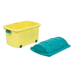 Speelgoedkist, kist "Piraat" - honingbruin / marineblauw - 