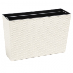 Fioriera / fioriera "Werbena" - 19 x 56 cm - rattan bianco crema - 