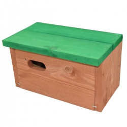 Snabb nestbox - brun med grönt tak - 