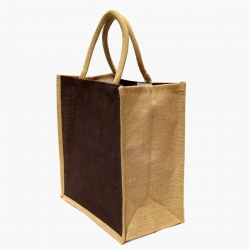 Cabas en jute - 32 x 35 x 20 cm - marron - 