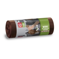 Bruna avfallsbehållare - BIO - 120 liter - 10 st - 