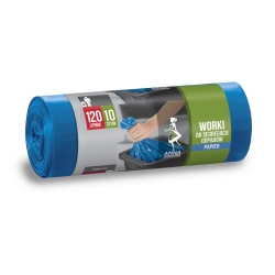 Blå avfallsbehållare - PAPPER - 120 liter - 10 st - 