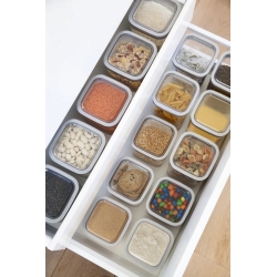 Nádoba na suchý tovar, odkladacia skrinka - Dry Cube - 1,8 litra - šedá - 