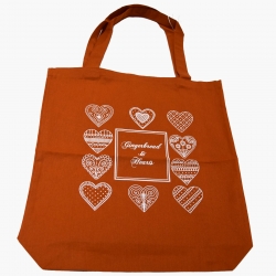Sac cabas en coton - 42 x 38 x 8 cm - Gingerbread Hearts - 