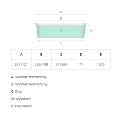 Pitkä suorakulmainen alumiininen leivinpelti leivälle, lasagnelle ja spagettille - 1,475 l - 12 kpl - 
