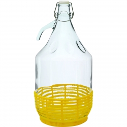 "Dama" carboy, demijohn med metallås och en korg - 5 liter - 