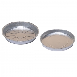 Set of round aluminium barbecue trays - 2 sizes - 10 pcs