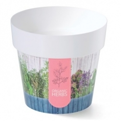 Ümar trükitud pott - 12 cm - taimne muster H2 - 