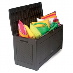 Cassapanca da giardino, balcone o terrazzo - "Boxe Rato" - 310 litri - terra d'ombra - 