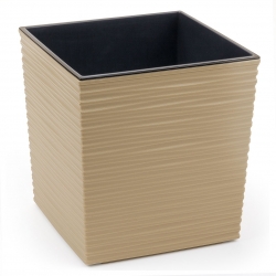 "Juka" kvadrātveida puķu pods - 25 cm - noslīpēts, kapučīno - 