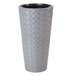 "Makata Slim"인서트가있는 원형 화분-30 cm-콘크리트 그레이 - 