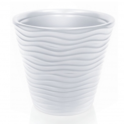 圆形花盆-波浪-35厘米-白色 - 
