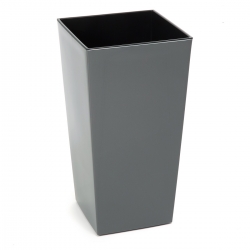 اناء للزهور مربع مع إدراج - Finezja - 19 سم - أنثراسايت - 