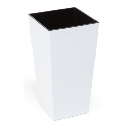 زارع مربعة "Finezja" بإدخال - 40 سم - أبيض - 