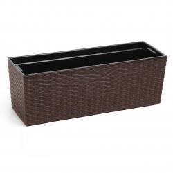 Balkona kaste - Begonia Rattan - 19 x 56 cm - Mocca - 