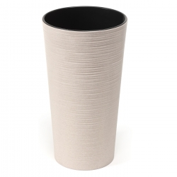 Okolju prijazen lonec, izdelan delno iz lesa - Lilia Eco - 19 cm - vklesan - bel - 