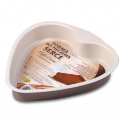 Nepřilnavá forma na pečení ve tvaru srdce - cafe creme / béžová - ideální pro pečení dortů - 